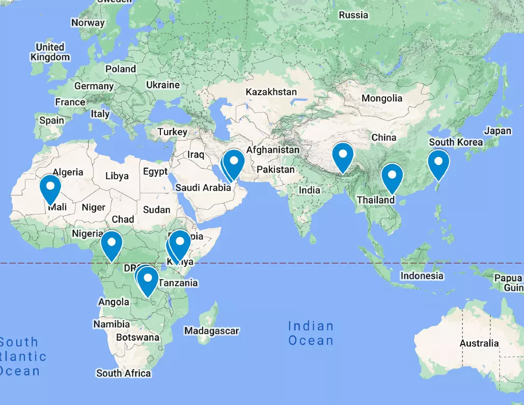 International Clients Map